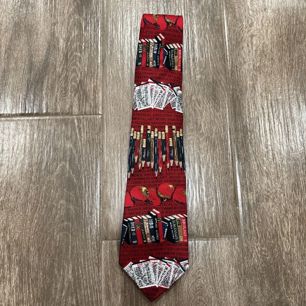 Men’s  Novelty Tie For Teacher Professor Academic Motif Books School‎